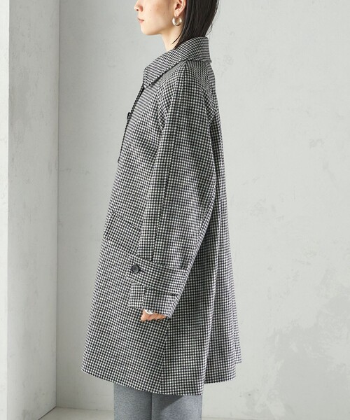 SHIPS（シップス） ステンカラーコート コート 千鳥 / ソリッド ウール