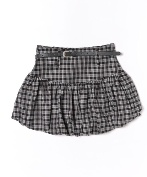 スカート HOOK for girls ベルト付き バルーンスカート ミニ丈 韓国