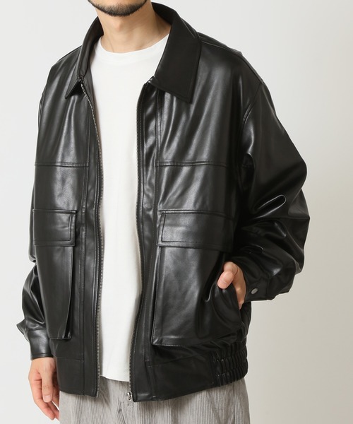 ARCADE（アーケード） ブルゾン アウター レトロ フェイクレザー(合成