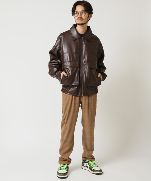 ARCADE（アーケード） ブルゾン アウター レトロ フェイクレザー(合成