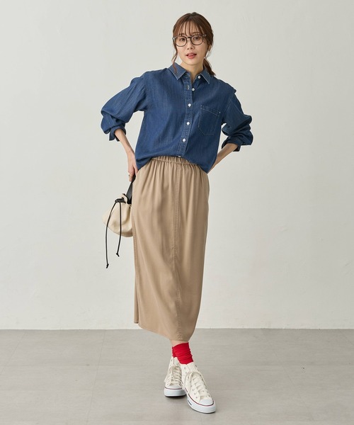 Petit Honfleur（プチオンフルール） ブラウス シャツ 襟付きデニム