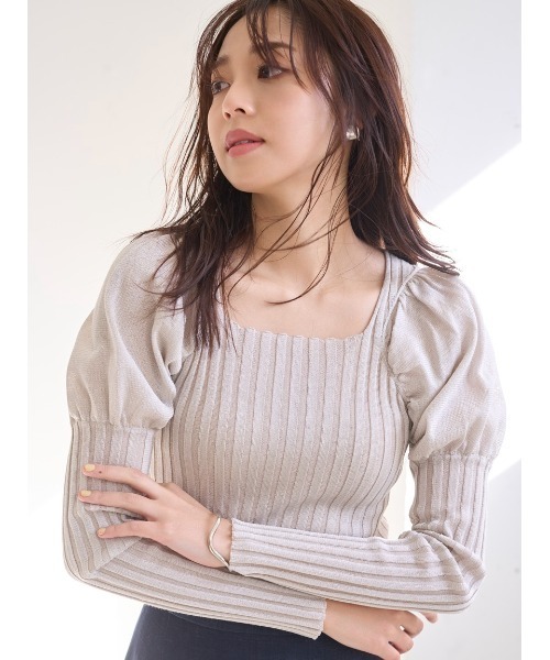 FRAY I.D（フレイ・アイディー） 長袖ニット ONE SIZE シルバー