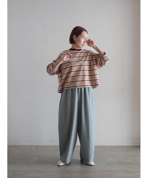 fifi collection マルチボーダー tee FIL DE FER（フィルデフェール） tシャツ マルチカラーボーダー ワイド
