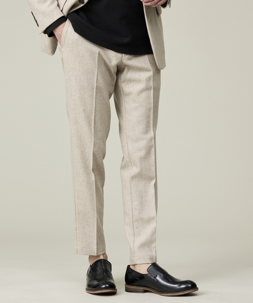 ABAHOUSE GRAY スラックス 「カシミヤブレンド」ウール ツイル