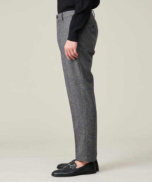 ABAHOUSE GRAY スラックス 「カシミヤブレンド」ウール ツイル