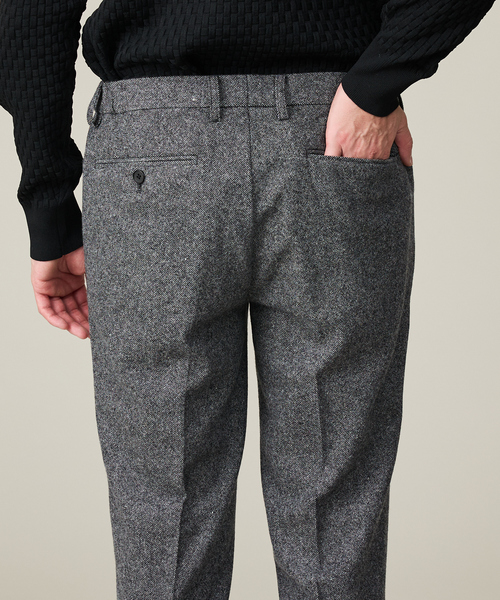 ABAHOUSE GRAY スラックス 「カシミヤブレンド」ウール ツイル