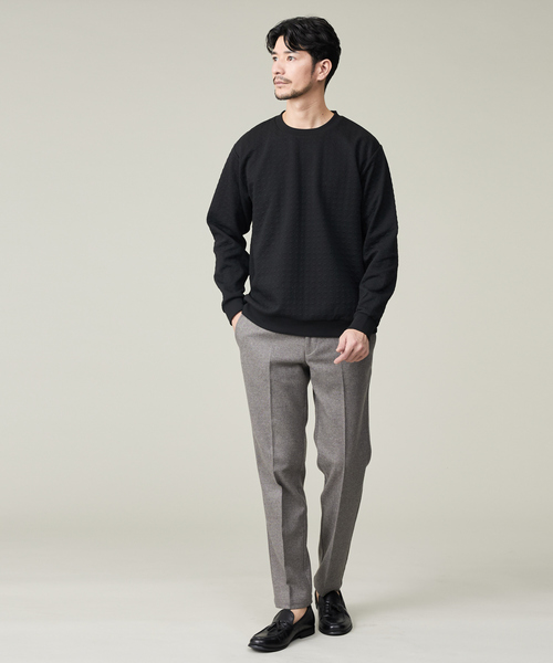 ABAHOUSE GRAY スラックス 「カシミヤブレンド」ウール ツイル