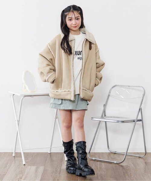 algy（アルジー） ムートンコート ボアコート ムートンブルゾン キッズ