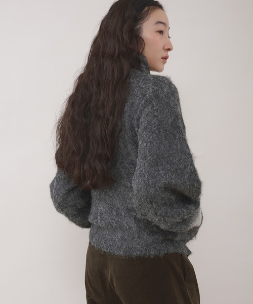 MUHET（ミュエータ） カーディガン gradation sleeve driver zip knit