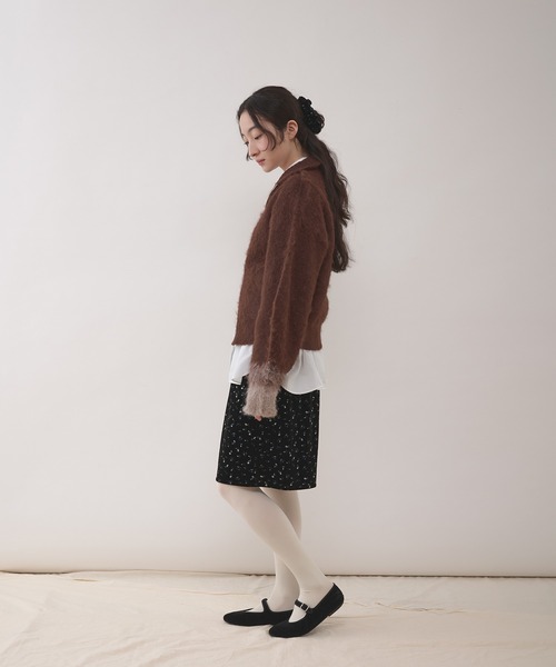 MUHET（ミュエータ） カーディガン gradation sleeve driver zip knit