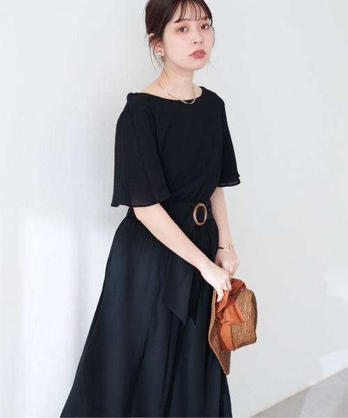 「natural couture」 半袖ワンピース FREE ブルー レディース_画像4