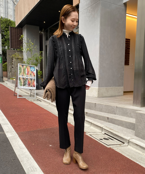 SLOBE IENA（スローブイエナ） ブラウス シャツ ジャガードピンタック