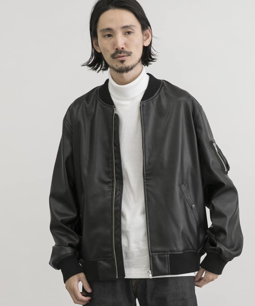 【24時間以内発送】アーバンリサーチ　黒　メンズ　革ジャン　38サイズ（M相当） URBAN RESEARCH（アーバンリサーチ） ブルゾン MEDIUM ブラック メンズ