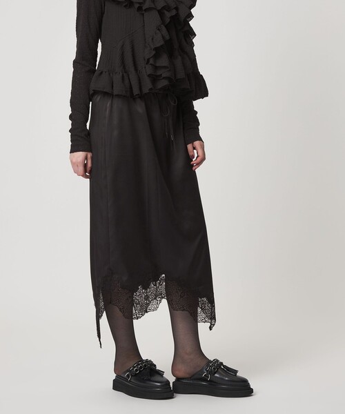 アストラット ASTRAET 黒 フリル カットソー ブラック ASTRAET（アストラット）の「＜ASTRAET＞CO コンビ ハイネック