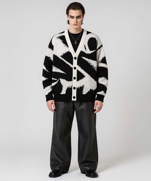 MONOCHROME カーディガン アブストラクトジャカードカーディガン