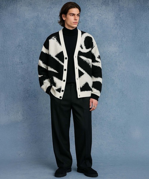 MONOCHROME カーディガン アブストラクトジャカードカーディガン