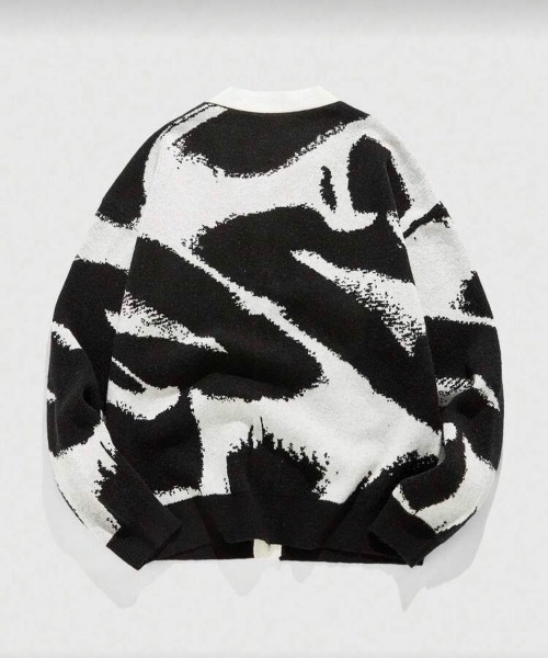 MONOCHROME カーディガン アブストラクトジャカードカーディガン