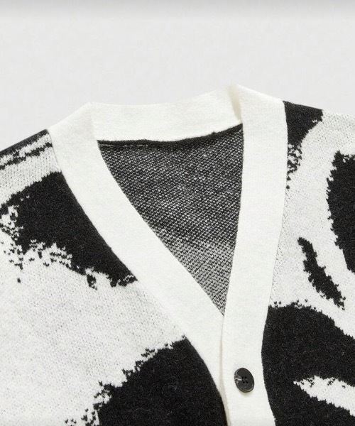 MONOCHROME カーディガン アブストラクトジャカードカーディガン