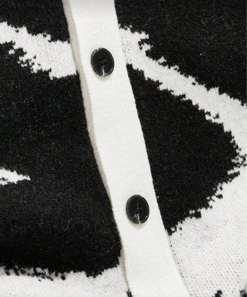 MONOCHROME カーディガン アブストラクトジャカードカーディガン