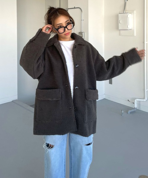 CHERI since1985 ムートンコート ボアコート ステンカラーエコ