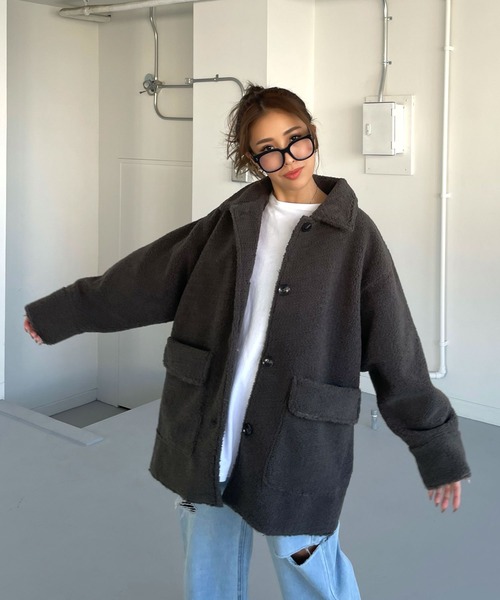 CHERI since1985 ムートンコート ボアコート ステンカラーエコ