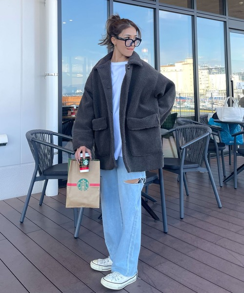 CHERI since1985 ムートンコート ボアコート ステンカラーエコ