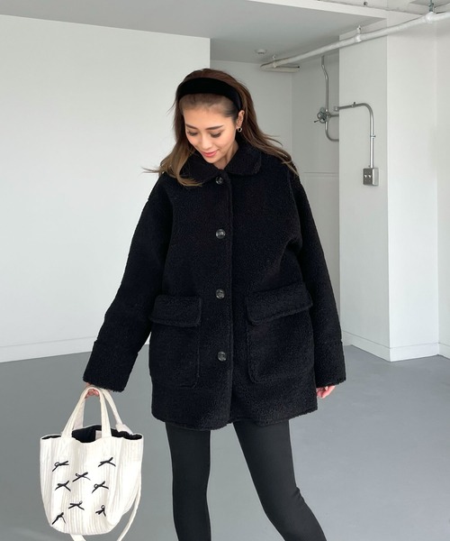 CHERI since1985 ムートンコート ボアコート ステンカラーエコ