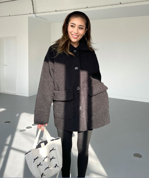 CHERI since1985 ムートンコート ボアコート ステンカラーエコ