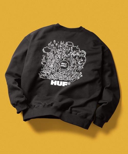 HUF（ハフ） トレーナー スウェット WHAT A JUNGLE CREW メンズ