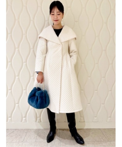 CELFORD セルフォード Aラインスタンドカラーコート　白　38 CELFORD（セルフォード）の「Aラインスタンドカラーコート（ステン