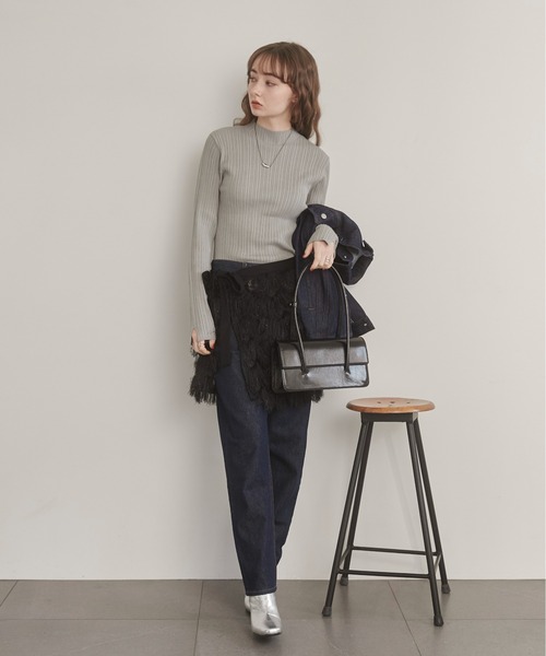 「ANGIE」 長袖ニット LARGE ゴールド レディース_画像2