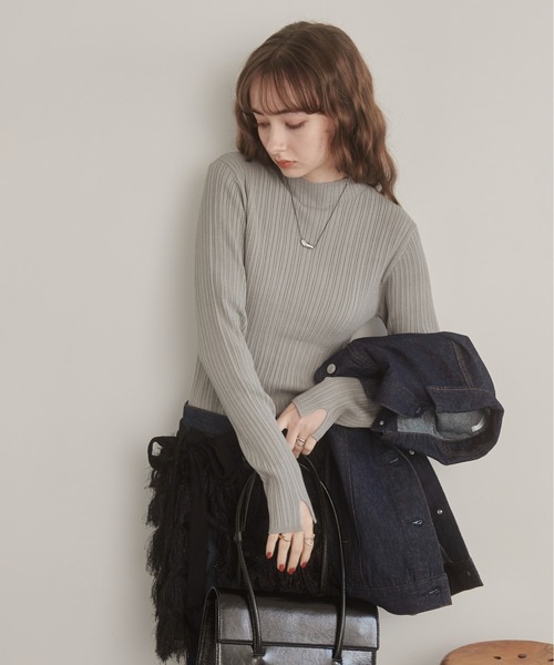 「ANGIE」 長袖ニット LARGE ゴールド レディース_画像4