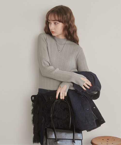 「ANGIE」 長袖ニット LARGE ゴールド レディース_画像5