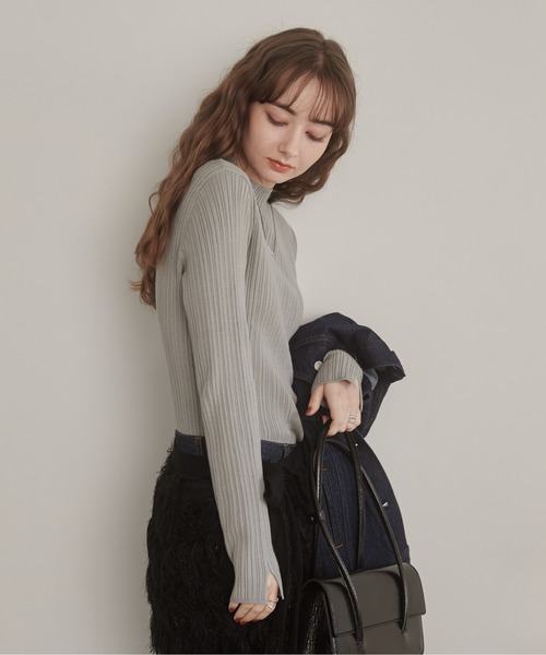 「ANGIE」 長袖ニット LARGE ゴールド レディース_画像7