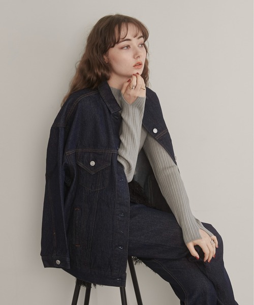 「ANGIE」 長袖ニット LARGE ゴールド レディース_画像8