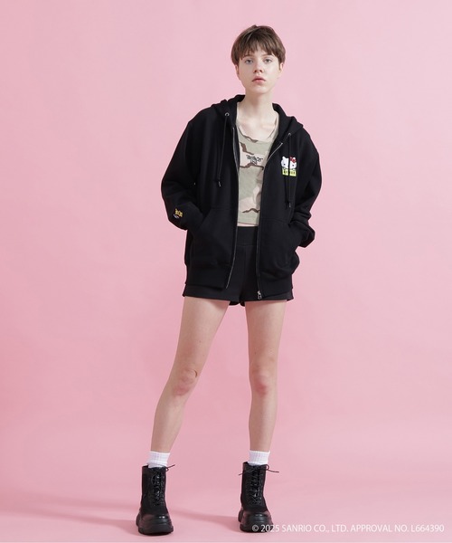 AVIREX × HELLO KITTY コラボパーカー Sサイズ ブラック 楽天市場】AVIREX 公式通販｜《AVIREX×HELLO KITTY》HOODIE/フーディー