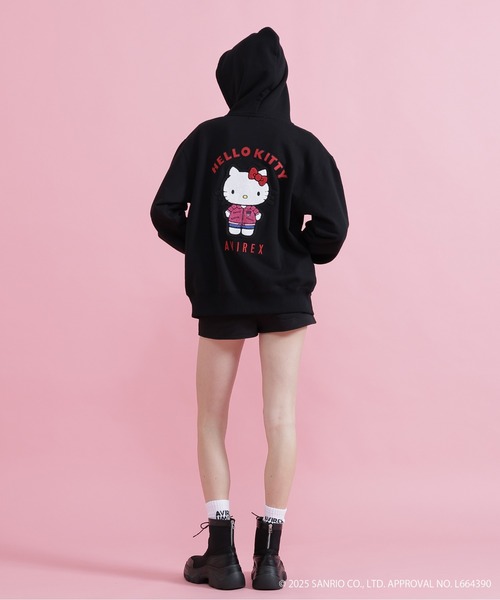 HELLO KITTY　パーカー　レディスＭ　黒　USA古着 AVIREX（アヴィレックス） パーカー 「AVIREX×HELLO KITTY」HOODIE