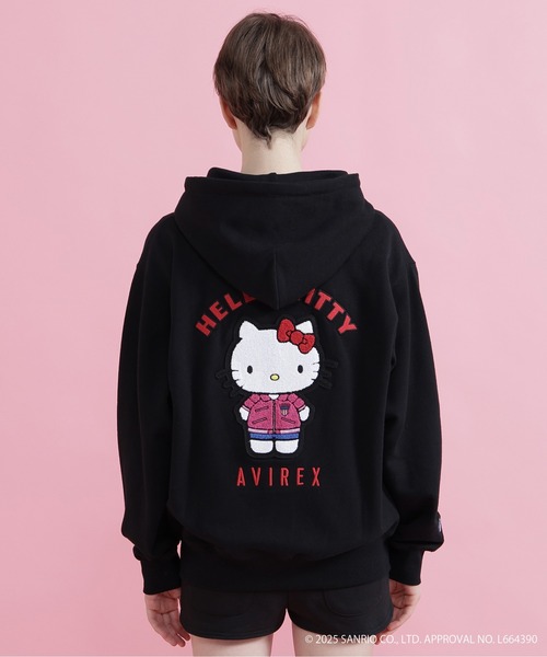 AVIREX × HELLO KITTY コラボパーカー Sサイズ ブラック AVIREX（アヴィレックス） パーカー 「AVIREX×HELLO KITTY」HOODIE