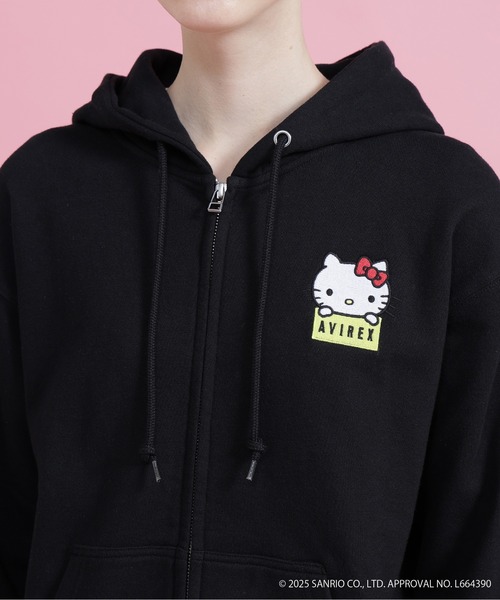 AVIREX × HELLO KITTY コラボパーカー Sサイズ ブラック AVIREX（アヴィレックス） パーカー 「AVIREX×HELLO KITTY」HOODIE