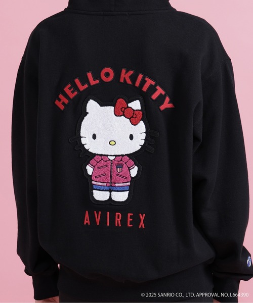 AVIREX × HELLO KITTY コラボパーカー Sサイズ ブラック AVIREX×HELLO KITTY》HOODIE | AVIREX（アヴィレックス） ｜【公式
