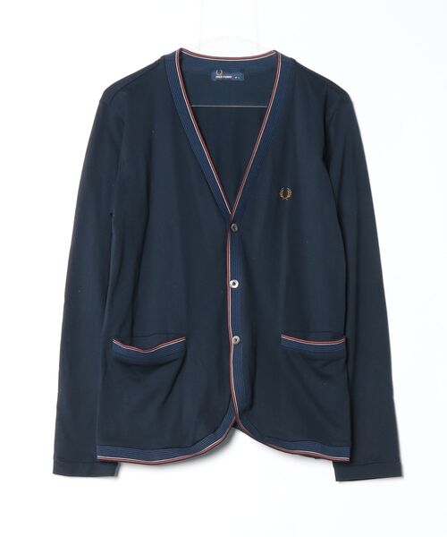 FRED PERRY フレッドペリー コットンウール カーディガン M ネイビー FRED PERRY（フレッドペリー） カーディガン LARGE ネイビー メンズ