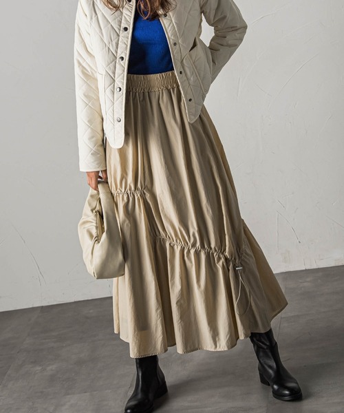 「socolla」 フレアスカート M カーキ レディース_画像2