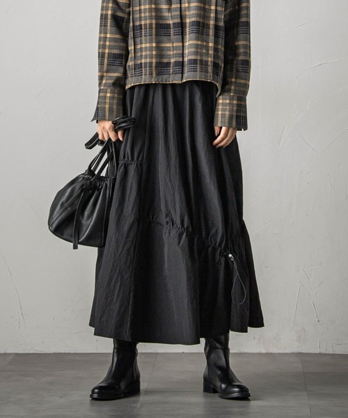 「socolla」 フレアスカート M カーキ レディース_画像3