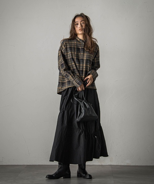 「socolla」 フレアスカート M カーキ レディース_画像4