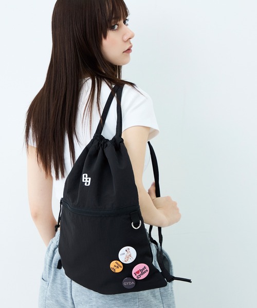 GYDA（ジェイダ） デイバック リュック ナップサック 缶バッジ付き GY 