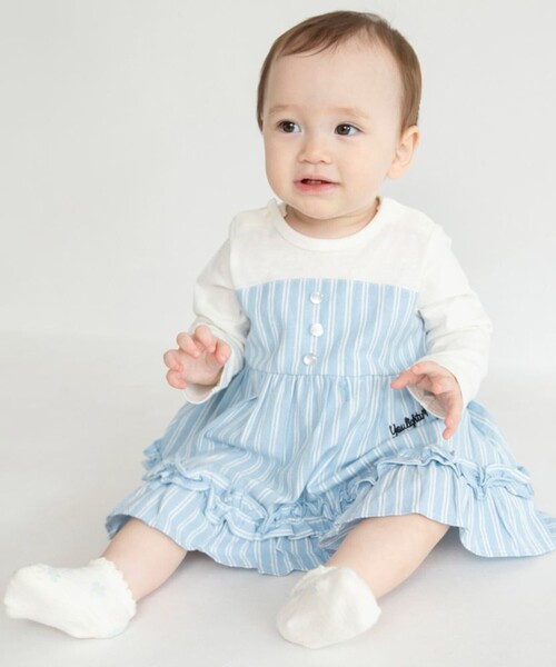 【新品・未使用】familiar ストライプロンパース 80 house on the hill ロンパース 80センチ 5.0 ベビー・キッズ house on