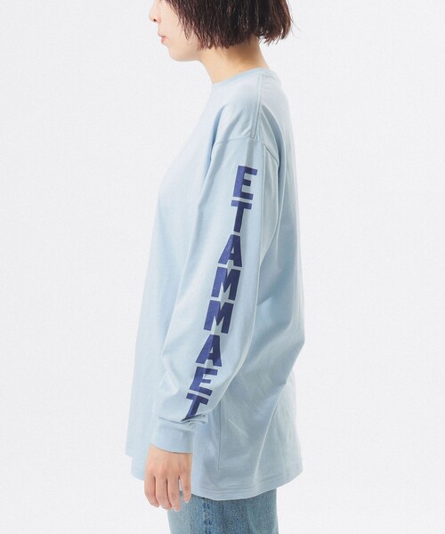 BEAMS BOY - BEAMS BOY ビームスボーイ Tシャツ カットソー トップス ロング丈 長袖 ボートネック スーパービッグ ボーダー コットン 綿 22春夏 ホワイト グリーン 白緑 FREE 女性 着回し カジュアル ブランド 【レディース】【中古】【美品】 BEAMS BOY（ビームス ボーイ） tシャツ 「7/24再値下げ」ロゴ ビッグ