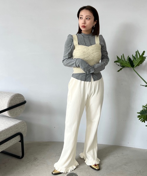 「SANSeLF」 イージーパンツ FREE ブラック レディース_画像2