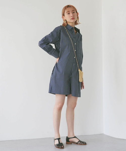 「SLOBE citron.」 オーバーオール - ネイビー レディース_画像4