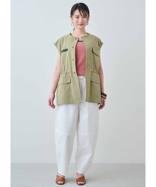 「MEDE19F」 ベスト 1 カーキ レディース_画像3